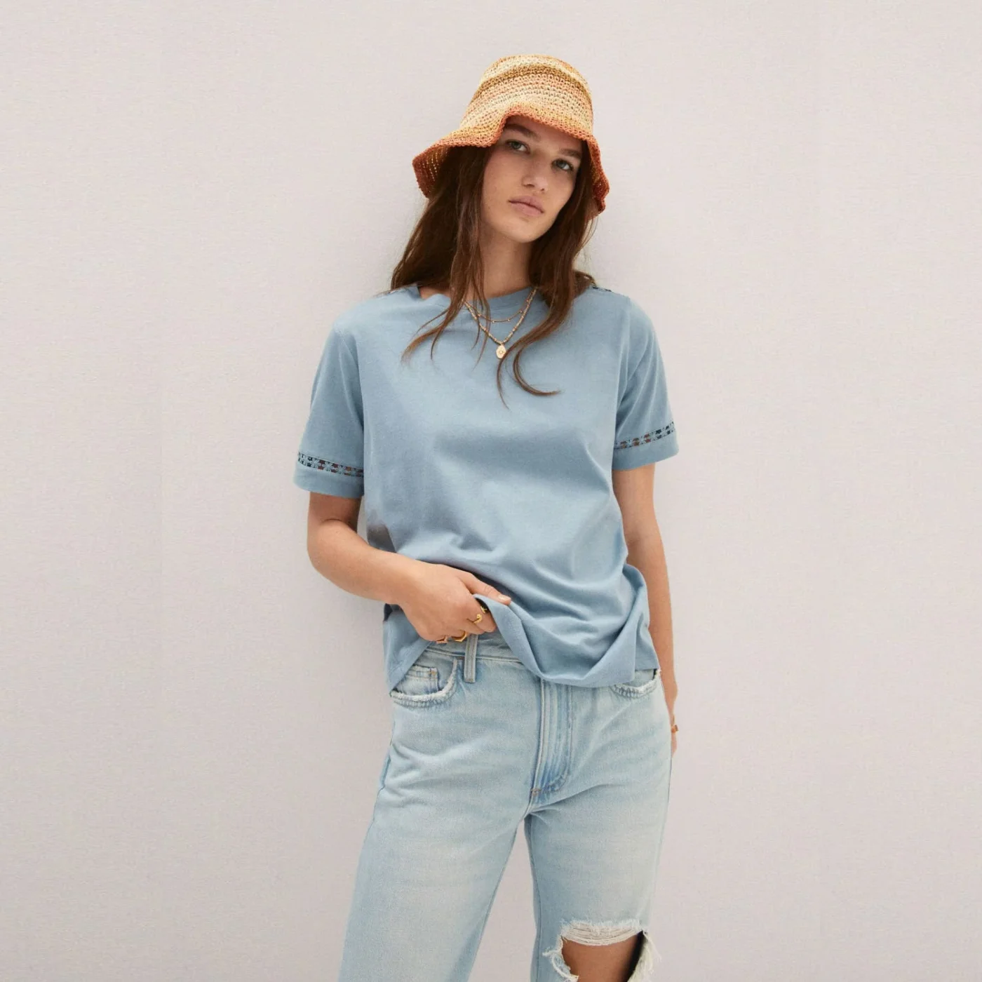 Embroidered Accent T-Shirt